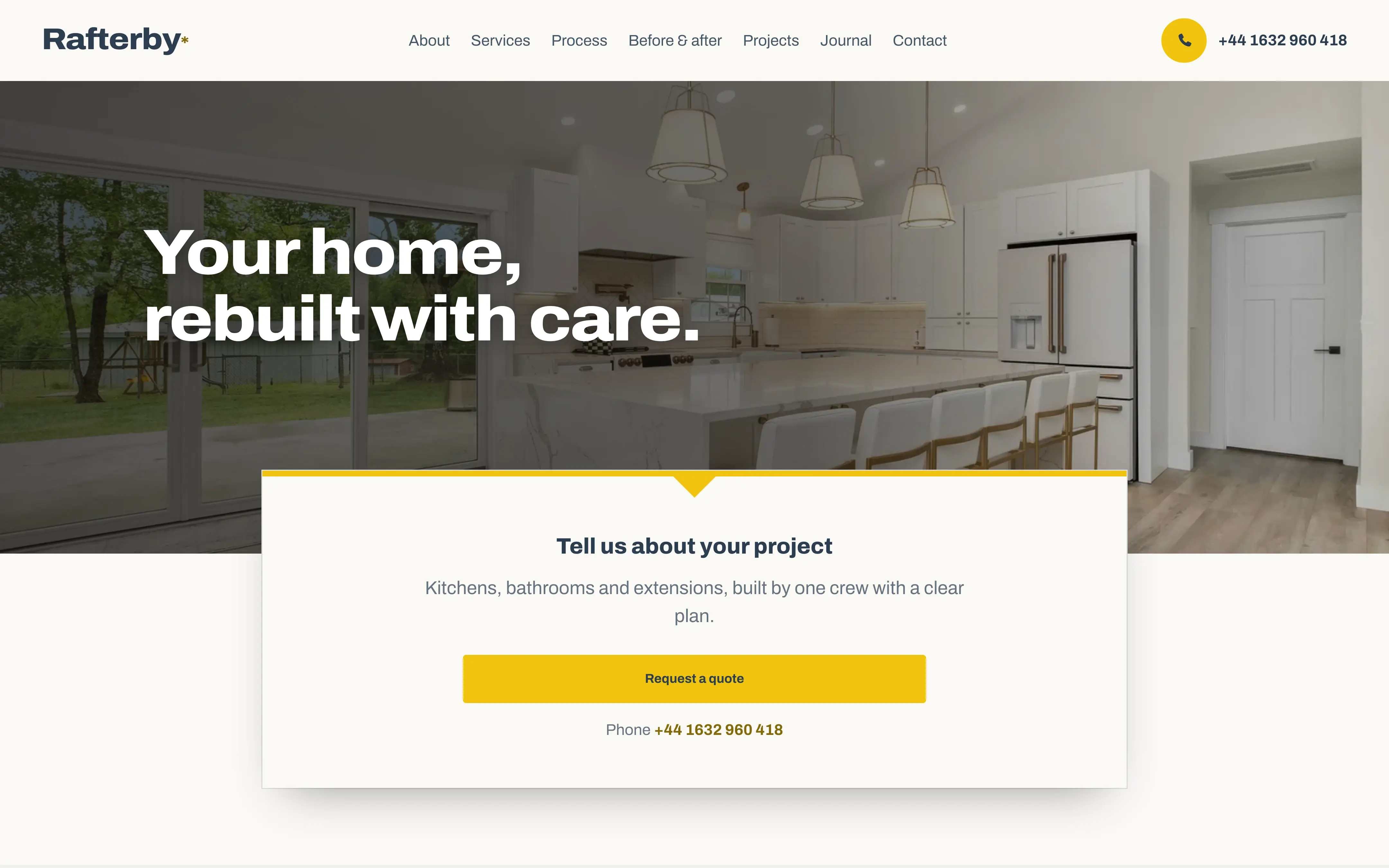Rafterby template, rafterby template, opening screen with the menu