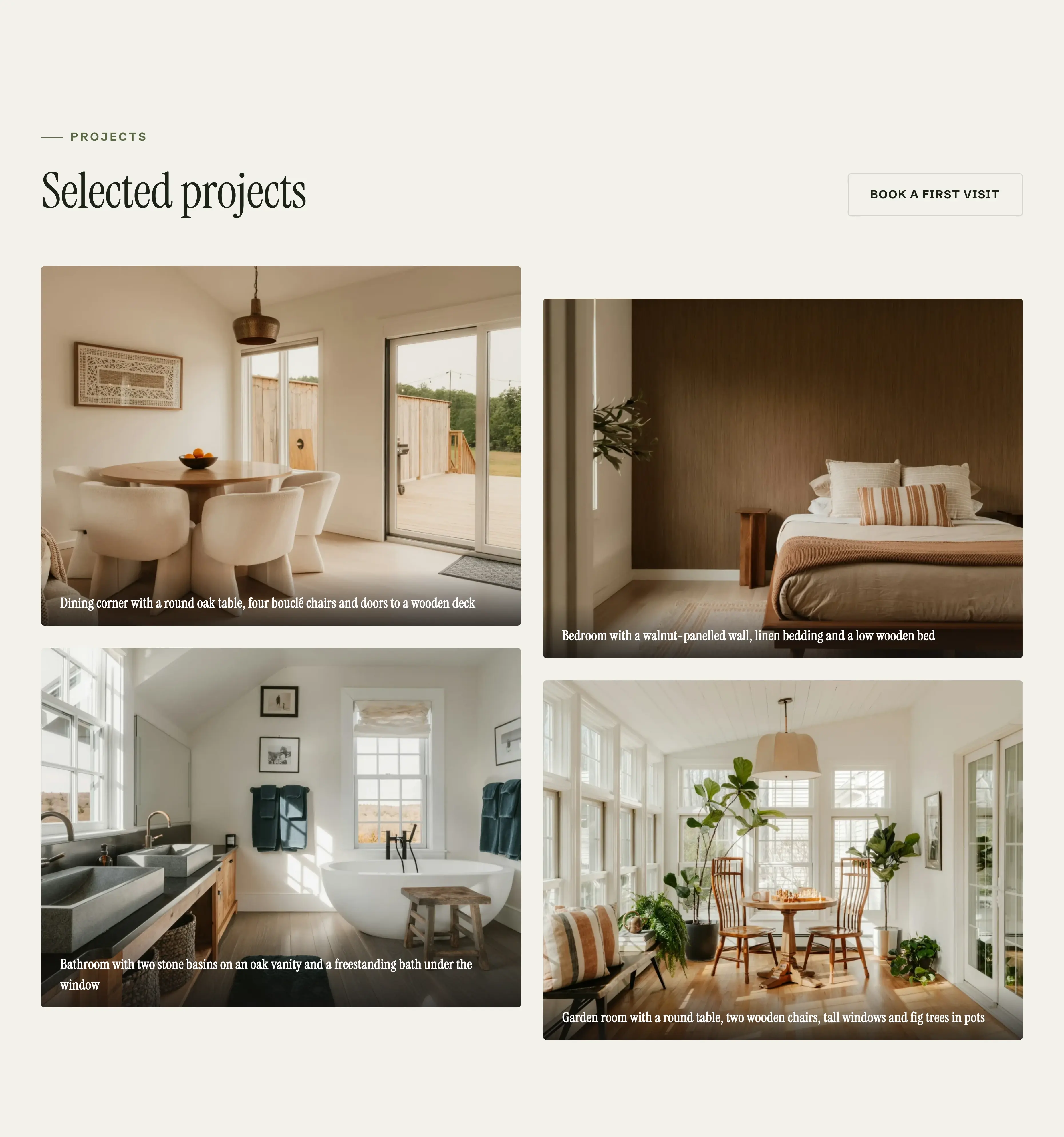 Oakhollow template, Projects section (“Selected projects”)